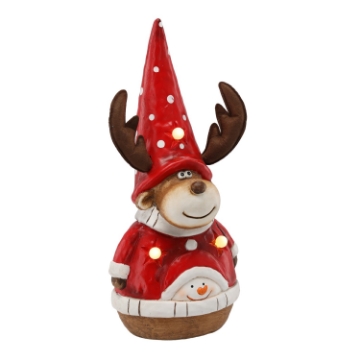 Chomik Фигурка Рождественская - Ренир В Шапке 26 X 16,5 X 48 См Led, GOT1070 - Home Club