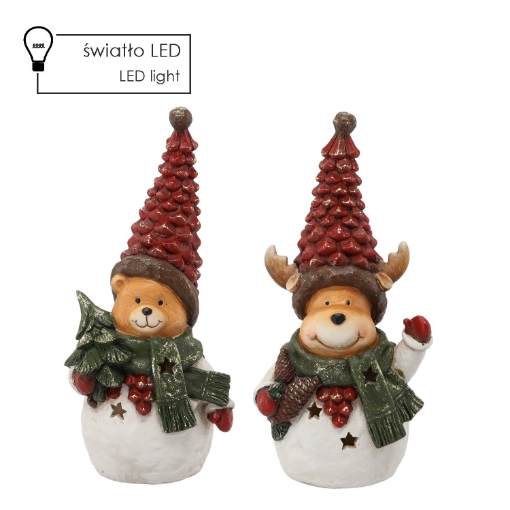 Chomik Фигурка Рождественская - Медведь/Ренир В Шапке 17 X 14 X 36 См Led, GOT1131 - Home Club