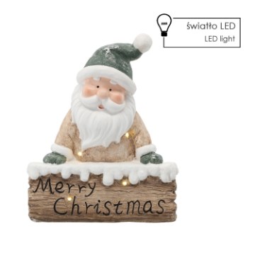 Chomik Фигурка Рождественская - Санта-Клаус «Merry Christmas» 30 X 19 X 37 См Led, GOT1148 - Home Club