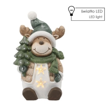 Chomik Фигурка Рождественская - Ренир С Звездками 24 X 18,5 X 40 См Led, GOT1155 - Home Club