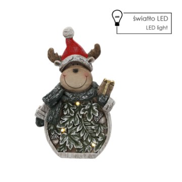 Chomik Фигурка Рождественская - Ренир С Листьями 24 X 9,5 X 38,5 См Led, GOT1186 - Home Club