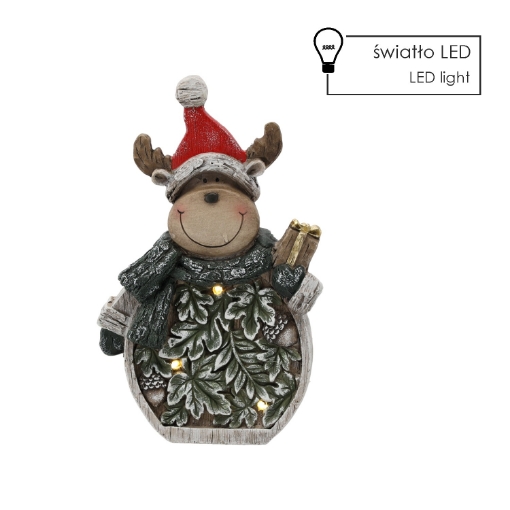 Chomik Фигурка Рождественская - Ренир С Листьями 24 X 9,5 X 38,5 См Led, GOT1186 - Home Club