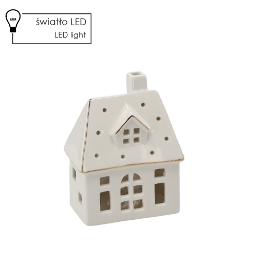 Chomik Фигурка Рождественская - Керамический Домик 10 X 6,2 X 13 См Led, GOT1223 - Home Club