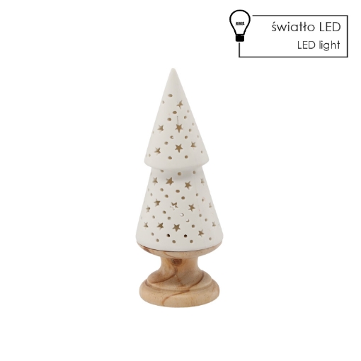 Chomik Фігурка Різдво. - Керамічна Ялинка 8,2 X 8,2 X 21,5 См Led, GOT1285 - Home Club
