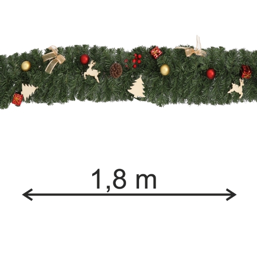 Chomik Рождественское Украшение - Гирлянда 1,8 М Красно-Золотая, ANT4046 - Home Club