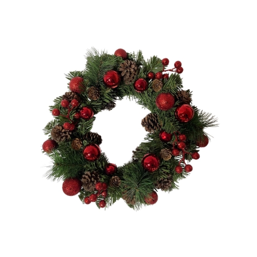 Chomik Рождественский венок 36 см с шишками, красный, ANT4251 - Home Club