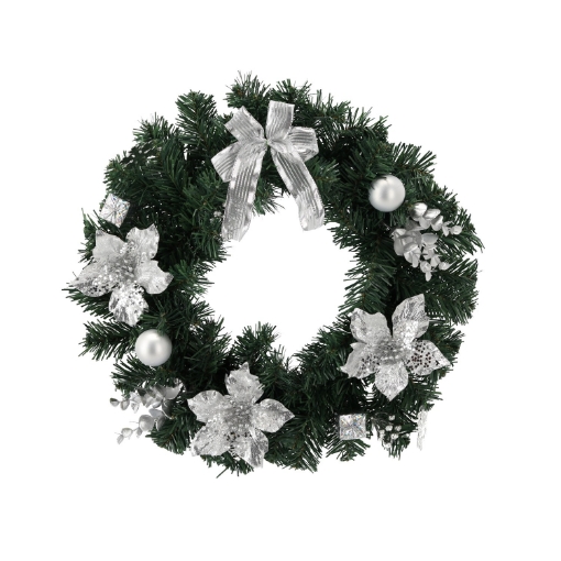 Chomik Святковий вінок 40 см, срібний, ANT2286 - Home Club