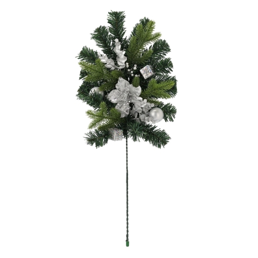 Chomik Рождественское Украшение - Ветка 60 См Серебряная, ANT2316 - Home Club