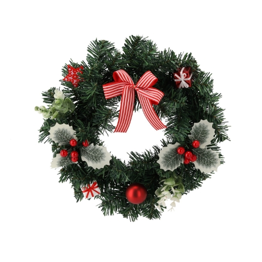 Chomik Святковий вінок 30 см червоний з ялицею, ANT2453 - Home Club