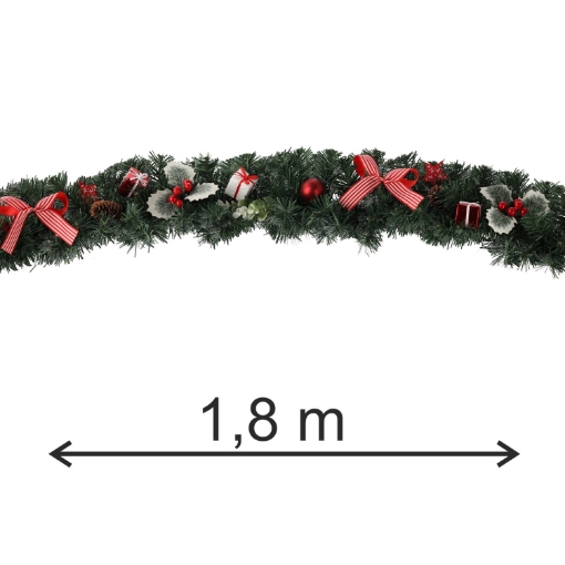 Chomik Рождественское Украшение - Гирлянда 1,8 М Красная С Острокревом, ANT2477 - Home Club