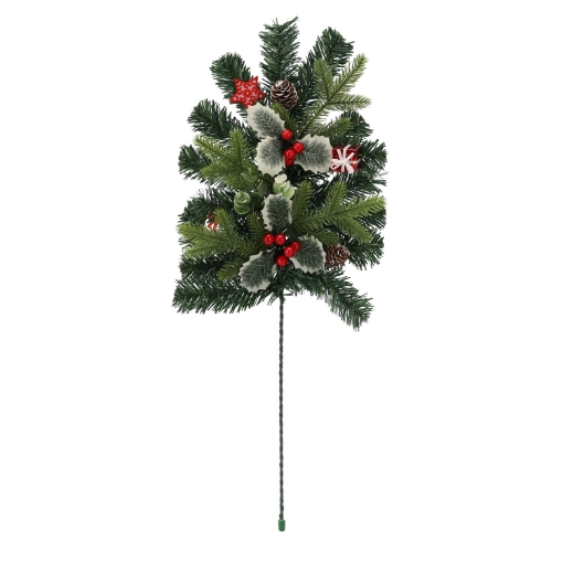 Chomik Рождественское Украшение - Ветка 60 См Красная С Острокореном, ANT2491 - Home Club