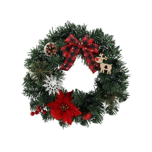 Chomik Святковий вінок 30 см червоний з поінсецією, ANT2545 - Home Club