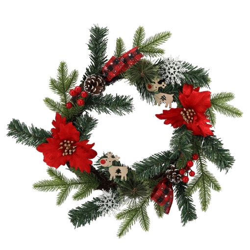 Chomik Святковий вінок 40 см червоний з поінсецією, ANT2576 - Home Club
