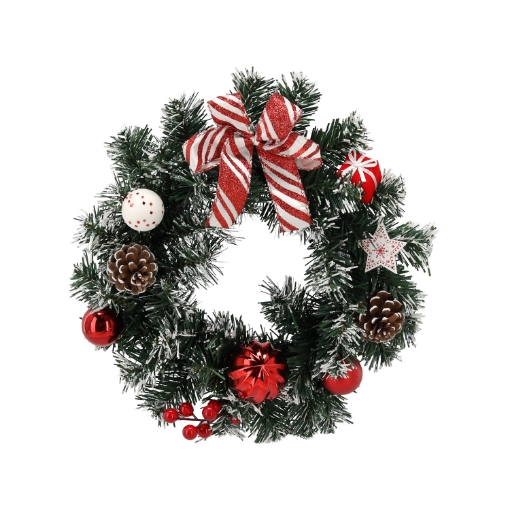 Chomik Святковий вінок 30 см, біло-червоний, ANT2637 - Home Club