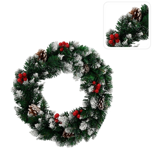 Chomik Рождественское Украшение - Венец 40 См, Украшенный Брушуком И Шишками, UMI9070 - Home Club