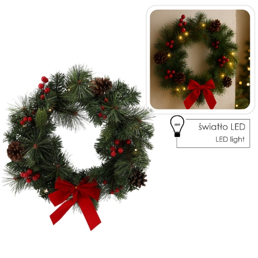 Chomik Святкова гірлянда 15 світлодіодів 40 см червона, GOS0271 - Home Club