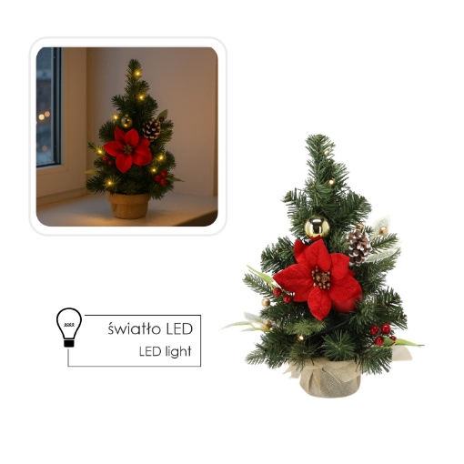 Chomik Рождественская Елка 10 Светодиодов 40 См Красно-Золотая, GOS0738 - Home Club