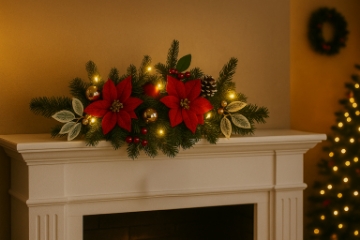 Chomik Праздничный Украшение 10 Светодиодов 50 См Красно-Золотой, GOS0776 - Home Club