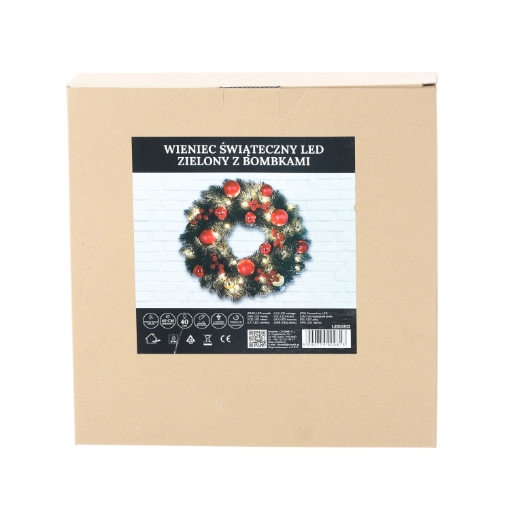 Chomik Праздничная Гирлянда 40 Светодиодов, Зеленая, С Бомбками, Работающая От Батареек, LED0813 - Home Club