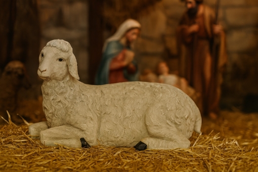 Chomik Овца - Фигура Для Рождественского Сценического Постановления 71x50,8x113, RAI2037-10B - Home Club