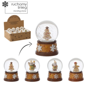 Chomik Рождественский Снежный Шар - Гильферское Украшение 4,5 X 4,5 X 6,5 См, Различные Дизайны, KUL5690 - Home Club