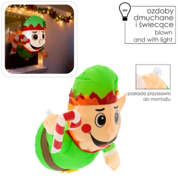 Chomik Надувной эльф на окно с подсветкой, 90 см, SUN8730 - Home Club