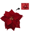 Chomik Искусственный цветок - звезда Вифлеема 25 см на клипсе бордового цвета, HID3834 - Home Club