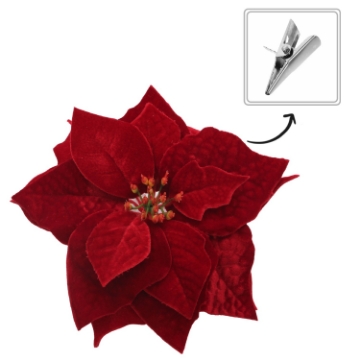 Chomik Искусственный цветок - звезда Вифлеема 25 см на клипсе бордового цвета, HID3834 - Home Club