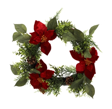 Chomik Искусственный цветок - венок с поинсетией 40 см, HID3283 - Home Club