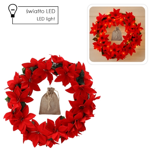 Chomik Рождественский венок «Звезда Вифлеема» 40 см, светодиодный, HIN2046 - Home Club