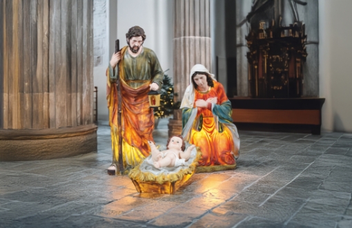 Chomik Набор из 3 светящихся фигурок - Святое Семейство, 150 см, смола, RAI2044HF - Home Club