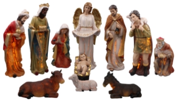 Chomik Набор рождественских фигурок, 11 штук, 70 см, из смолы, с подсветкой., RAI3360 - Home Club