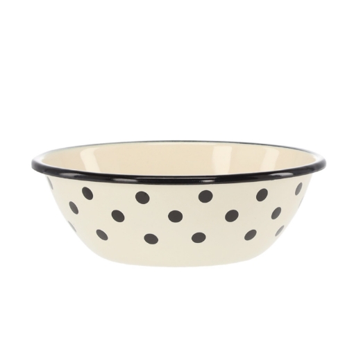 Chomik Эмалированная Миска 0,6 Л 16,5 См Кремовый С Пунктами, EMA3189 - Home Club