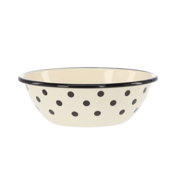 Chomik Эмалированная Миска 0,6 Л 16,5 См Кремовый С Пунктами, EMA3189 - Home Club