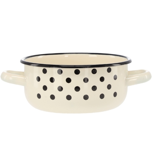 Chomik Эмалированная Сковорода С Двумя Ушками 1,5 Л 16 См Белый В Пункты, EMA3301 - Home Club