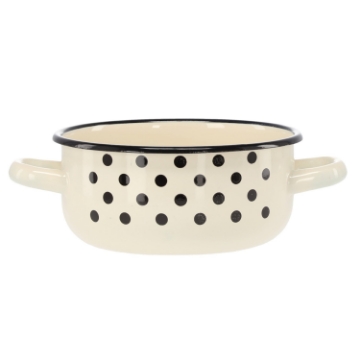 Chomik Эмалированная Сковорода С Двумя Ушками 1,5 Л 16 См Белый В Пункты, EMA3301 - Home Club