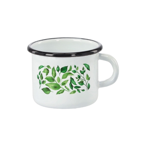 Chomik Эмалированная Чашка 0,5 Л 8 См Белый Фикус, EMA9006 - Home Club