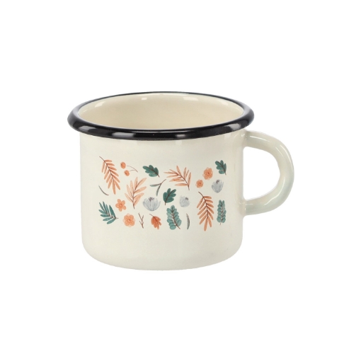 Chomik Эмалированная Чашка 0,5 Л 8 См Кремовый Листья, EMA2280 - Home Club