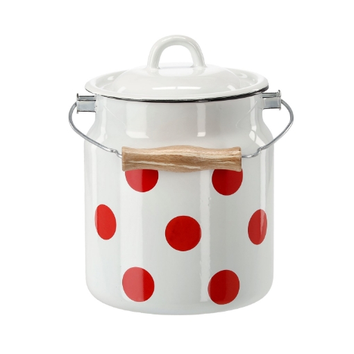 Chomik Эмалированная Канка 3,3 Л 16 См Белая С Красными Точками С/П, EMA9112 - Home Club