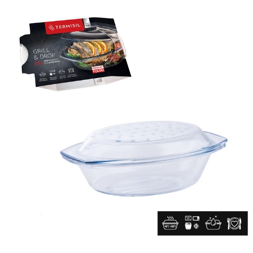 Chomik Жаропрочная овальная кастрюля для гриля 2,9 л с крышкой, WOL245 - Home Club