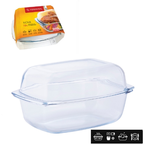 Chomik Жаропрочная прямоугольная посуда объемом 7 л с крышкой, WOL0873 - Home Club