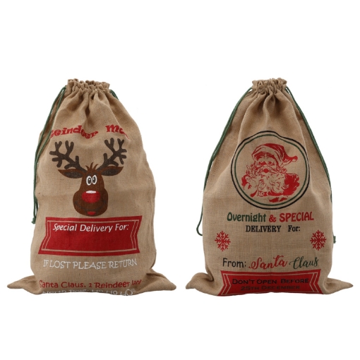 Chomik Подарочный Мешок Bożonar. 60 x 90 см из джута, смешанные узоры, IKA4105 - Home Club