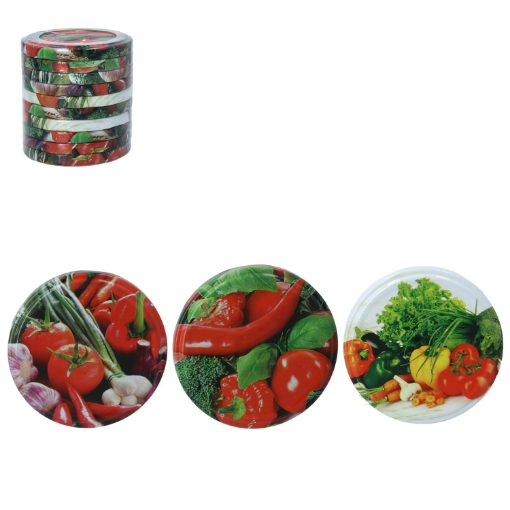 Chomik Kpl. 10 Крышек Fi 82 Овощи Микс 3 Клика /084/, CAPL82KPL084 - Home Club