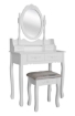 Chomik Косметический столик белый с зеркалом + табурет, PHO3992 - Home Club, изображение 2