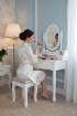 Chomik Косметический столик белый с зеркалом + табурет, PHO3992 - Home Club, изображение 7