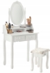 Chomik Косметический столик белый с зеркалом + табурет, PHO3992 - Home Club, изображение 11