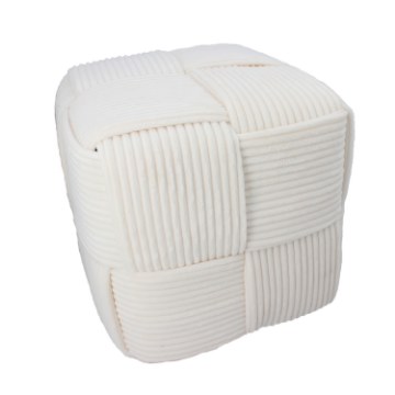 Chomik Пуф плетеный 40 x 40 x 40 см, белый, PHO3852 - Home Club