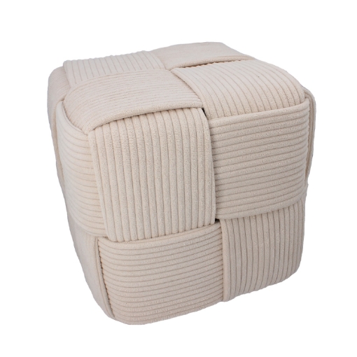 Chomik Пуф плетеный 40 x 40 x 40 см кремовый, PHO4194 - Home Club