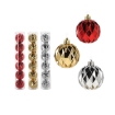 Chomik Набор из 6 блестящих елочных игрушек 6 см, красный/золотой/серебряный, GIF7108 - Home Club