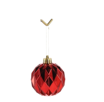 Chomik Набор из 6 блестящих елочных игрушек 6 см, красный/золотой/серебряный, GIF7108 - Home Club